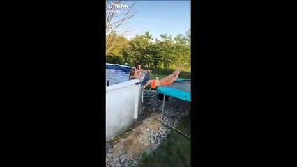 Trampoline, piscine et  cabanon ne font pas bon ménage...