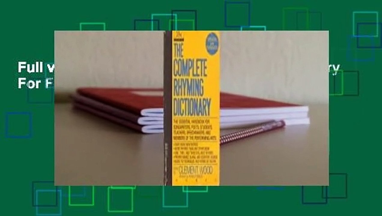 Full version  The Complete Rhyming Dictionary  For Free