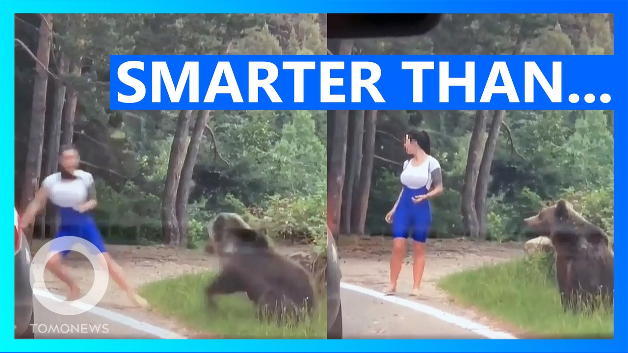 The Moment a Bear Lunges at a Woman Trying to Take a Selfie