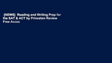 [NEWS]  Reading and Writing Prep for the SAT & ACT by Princeton Review  Free