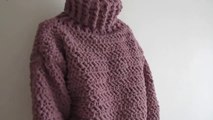 CROCHET TURTLENECK SWEATER SIZES S-5XL | بلوفر نسائى كروشية مقاس كبير