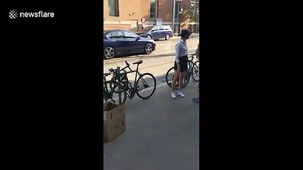 Volunteers on bikes deliver supplies to vulnerable people in Toronto