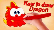 Om Nom Stories: How to Draw Dragon from Cut the Rope Magic - Funny cartoons for kids