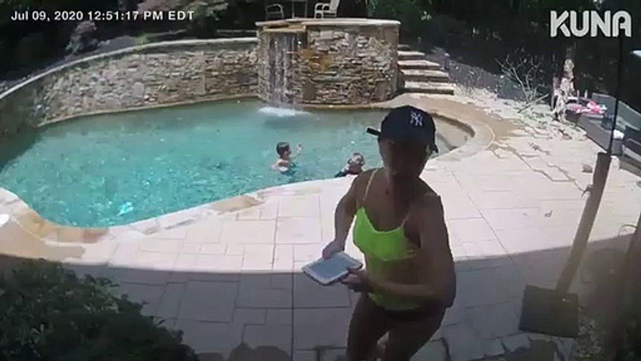 Elle évite de justesse la chute d'un arbre dans son jardin