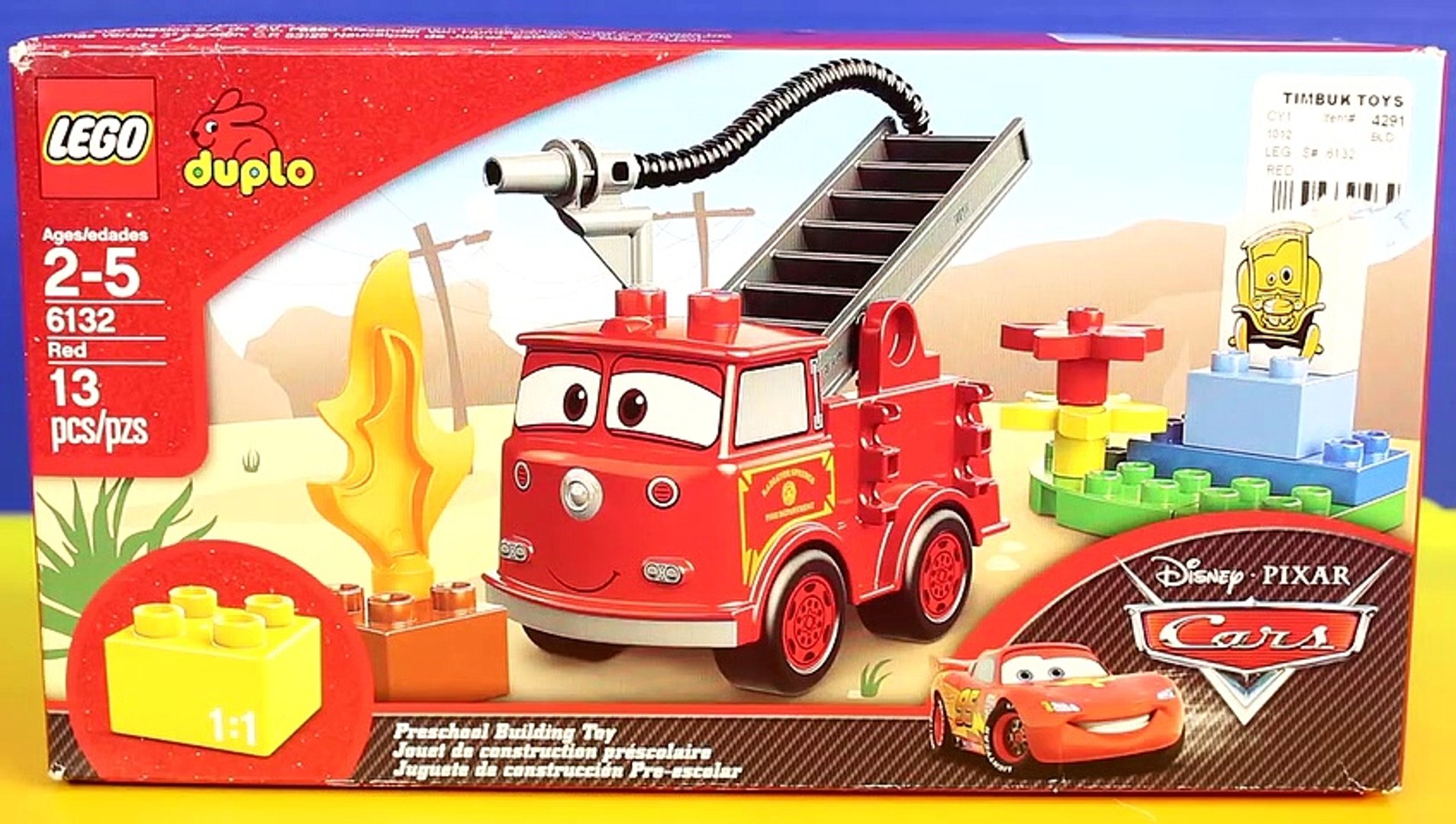 Disney Pixar Cars Duplo Red Puts Out Fire Lightning McQueen Toys Fire Truck - video