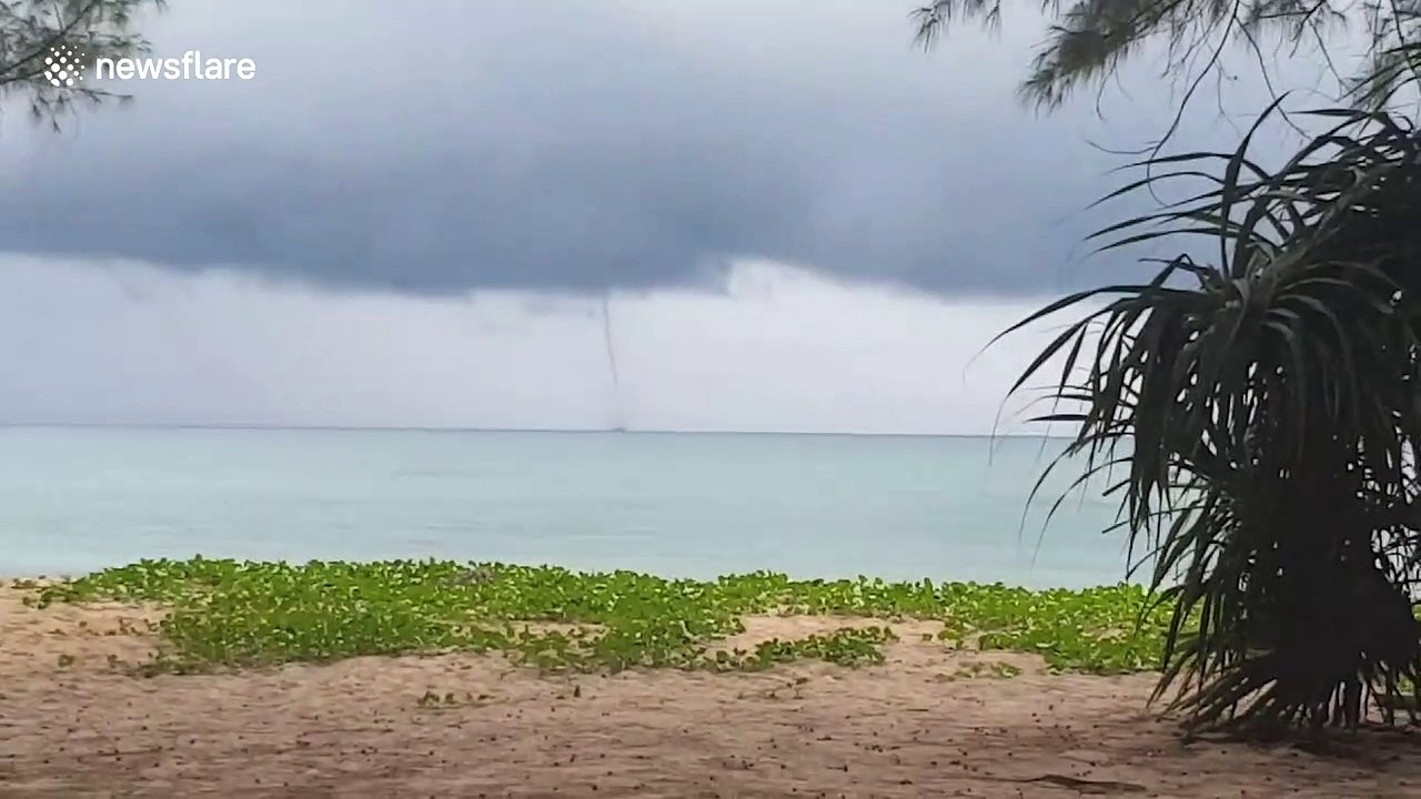 Waterspout forms off the coast of Phuket, southern Thailand