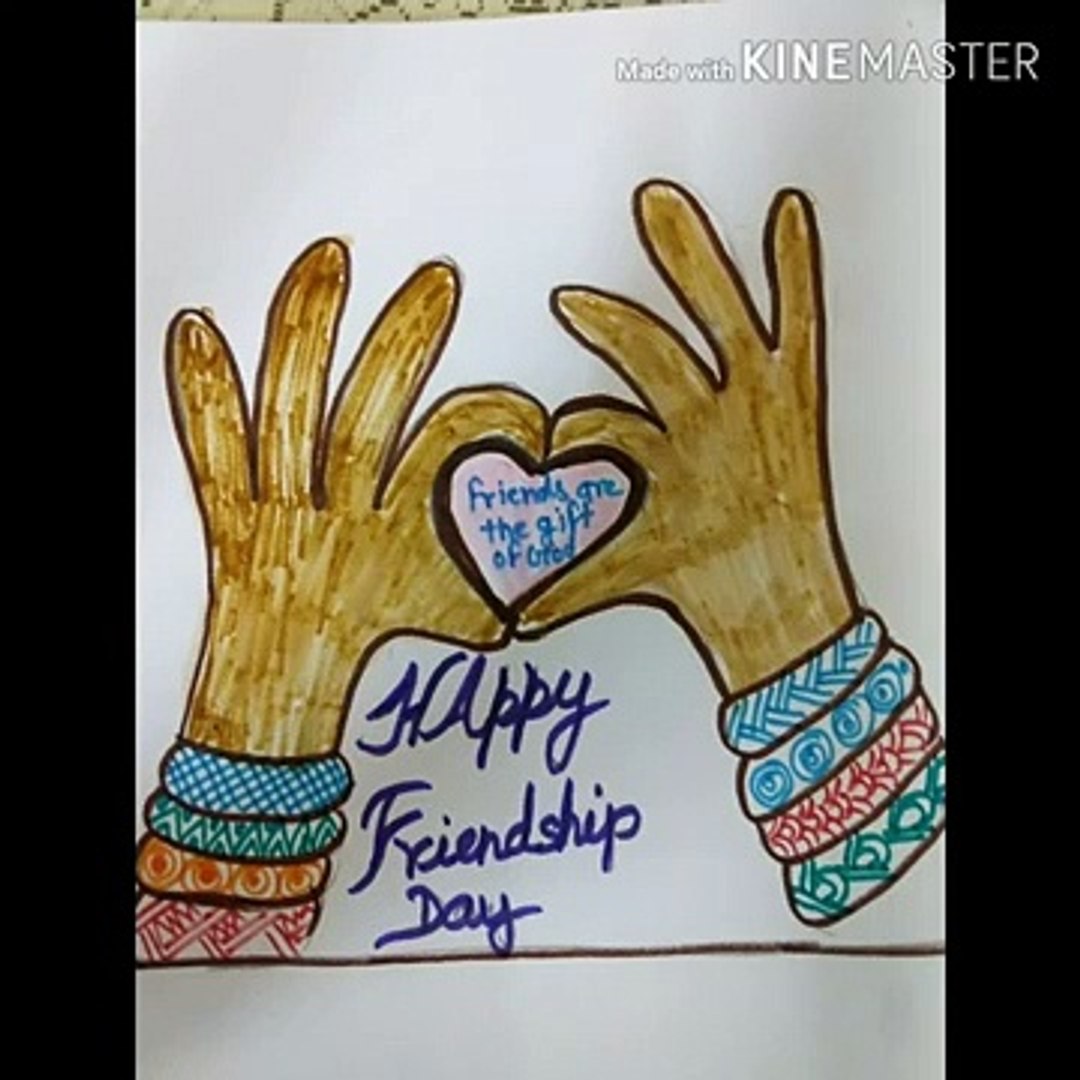 Friendship Day Creative Drawing Easy Step by step - video Dailymotion