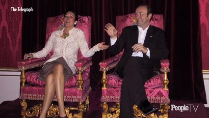 Ghislaine Maxwell and Actor Kevin Spacey Sit Side by Side on Thrones at Buckingham Palace