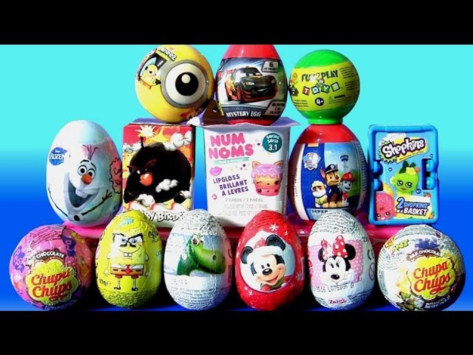 Surprise Eggs Disney Cars Pixar SPONGE BOB TOYS MICKEY MOUSE Unboxing