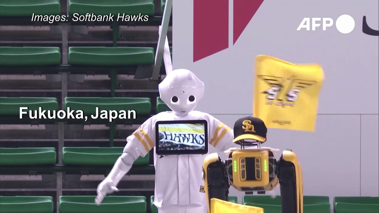 Japan: Robots warm up baseball stadium ahead of fans being allowed in