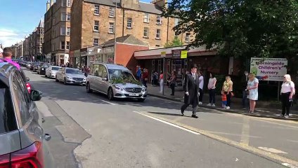 Video shows moment tragic Xander Irvine's funeral cortege passes down Edinburgh's Morningside Road
