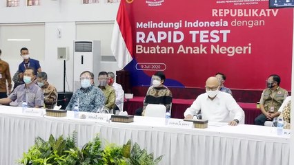 Pemerintah meluncurkan rapid test buatan dalam negeri.