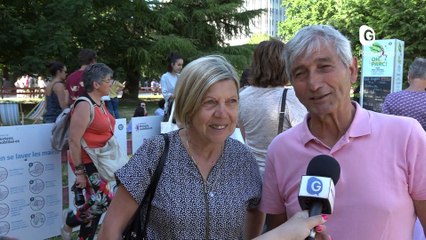 Reportage - Le funambule Nathan Paulin sur un fil entre l'hôtel de ville et la tour Perret