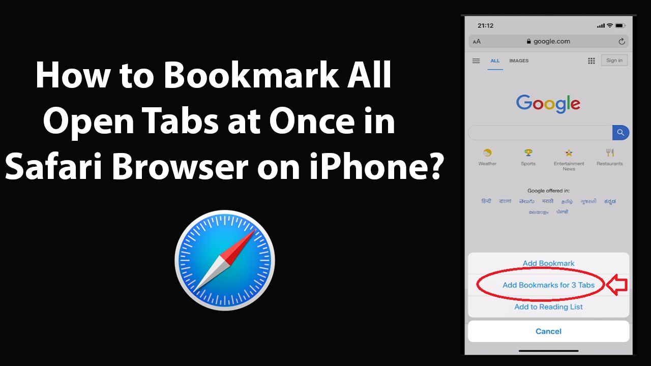How to Bookmark All Open Tabs at Once in Safari Browser on iPhone?