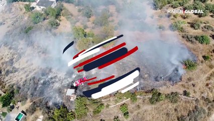 Makilik ve çalılık alanda çıkan yangın söndürüldü