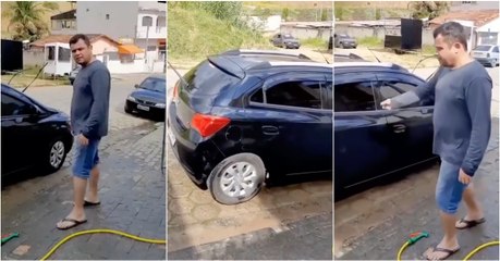 O caso do homem que foi enganado pelo próprio carro...