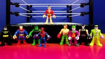 Imaginext First Annual Battle Wars Spider-man Batman Hulk Superman Joker Bane Riddler Marvel