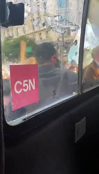 Agresión al móvil de C5N en el Obelisco