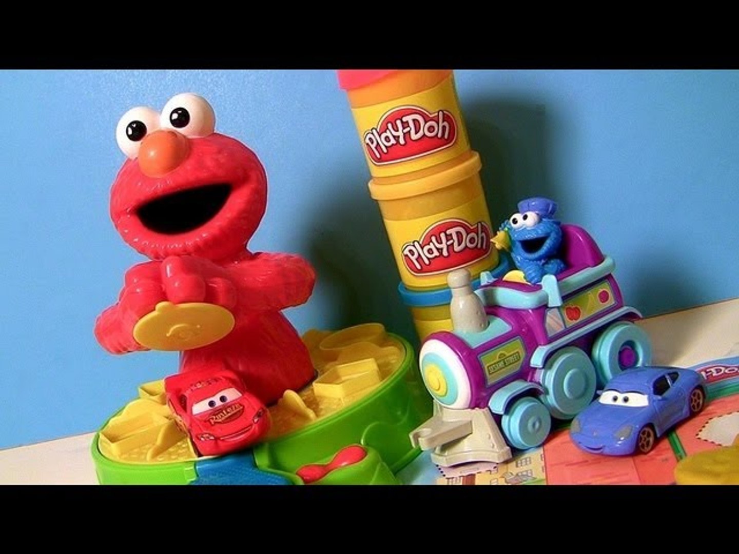 Play Doh Elmo Shape and Spin Cookie Monster Cars Lightning McQueen Disney  Pixar playdough Playset - video Dailymotion