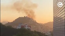 Foco de incêndio na região do Bairro da Penha, em Vitória