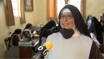 Monjas cambian repostería por cubrebocas