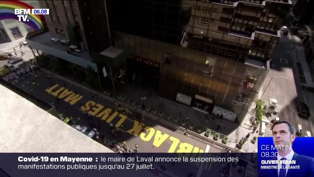 À New York, le slogan Black Lives Matter a été peint devant la Trump Tower