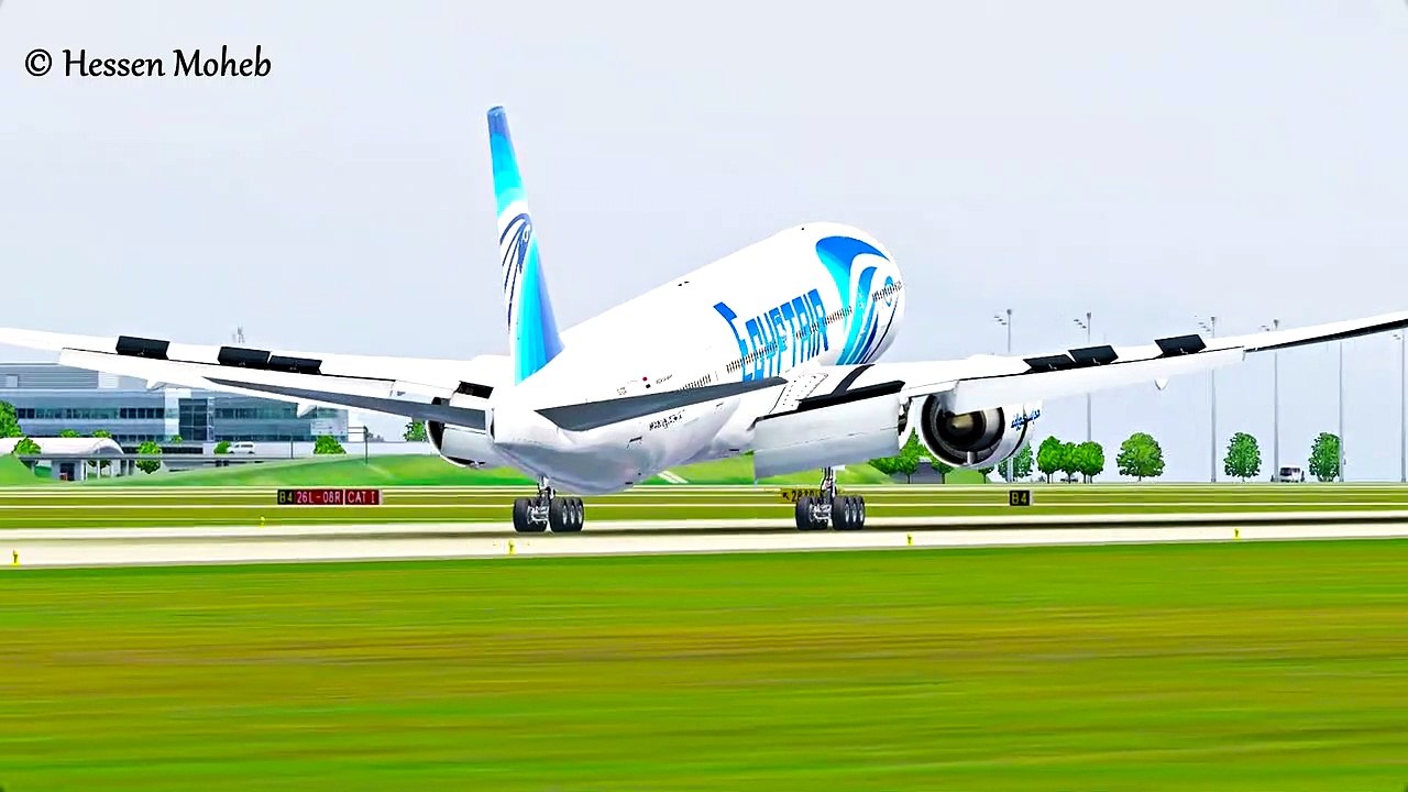 Egyptair Boeing 777 Landing At Munich