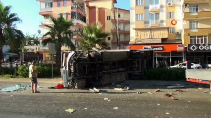 Kontrolden çıkan midibüs devrildi: 1 yaralı