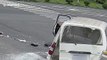 Motorist luckily survives after SUV smashes his minibus in China