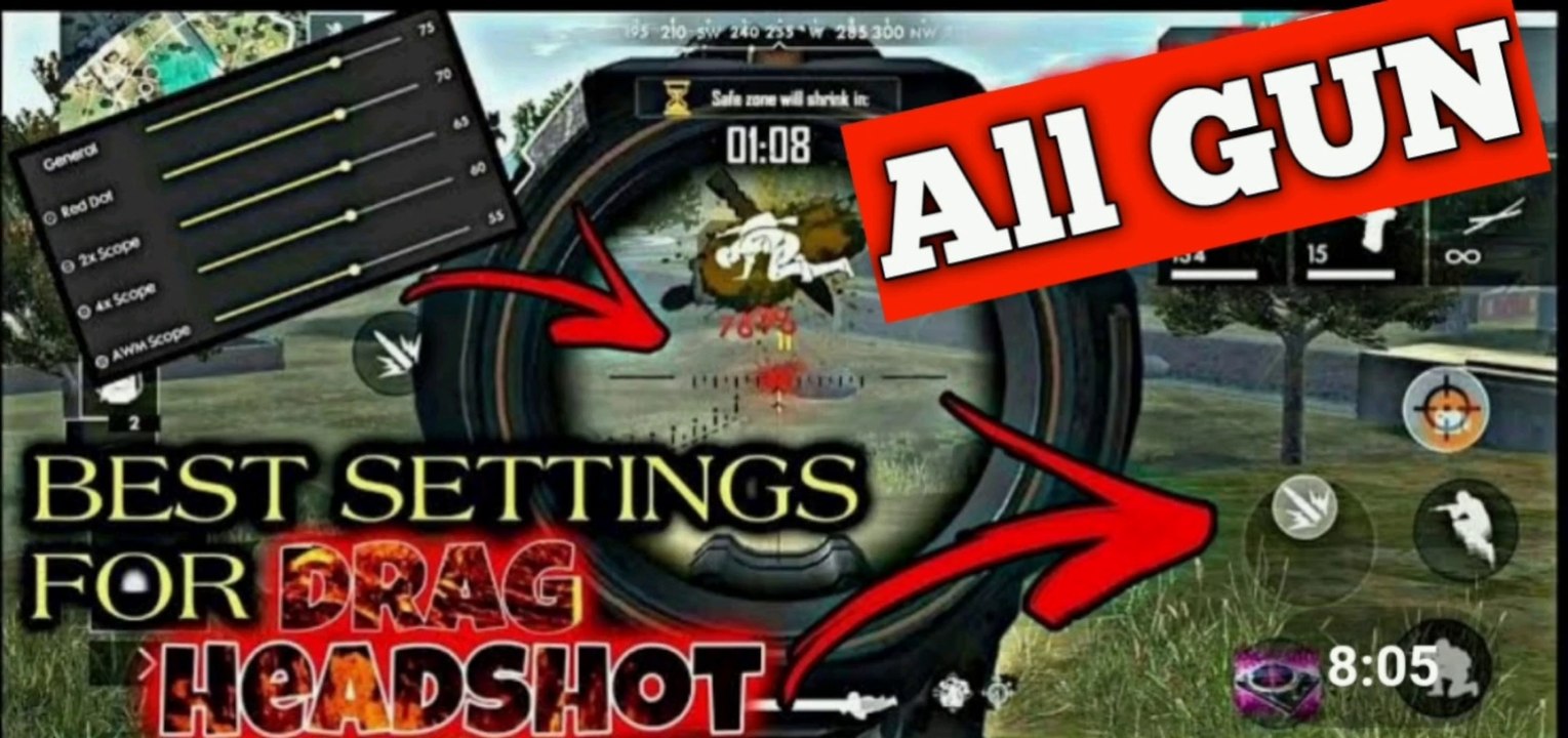 BEST DRAG Headshot trick in ff 2020 || best sensitivity for drag headshot perfect trick