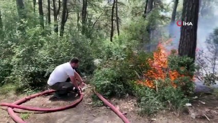 Sarıyer’de 500 metrekarelik alan alev alev yandı