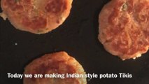 Indian snack potato tikki,with English substitutes,