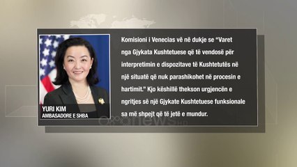 Ora News - Ambasadorja Kim: Urgjent Kushtetuesen, jepuni shqiptarëve drejtësinë që duan