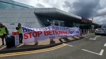 British Airways protesters at Newcastle Airport