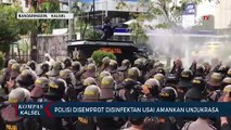 Unik! Ratusan Polisi Disemprot Cairan Disinfektan Usai Kawal Unjukrasa di Banjarmasin