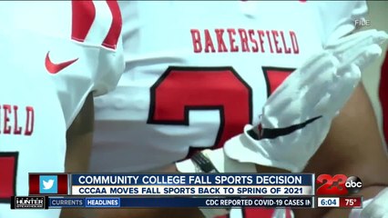 CCCAA moves fall sports back to spring of 2021