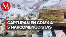 Detienen a 5 presuntos narcomenudistas en Tláhuac y Cuauhtémoc