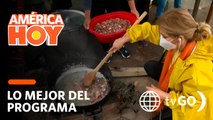 América Hoy:  Gisela Valcárcel cocinó en olla común y donó víveres para centro poblado de SJL
