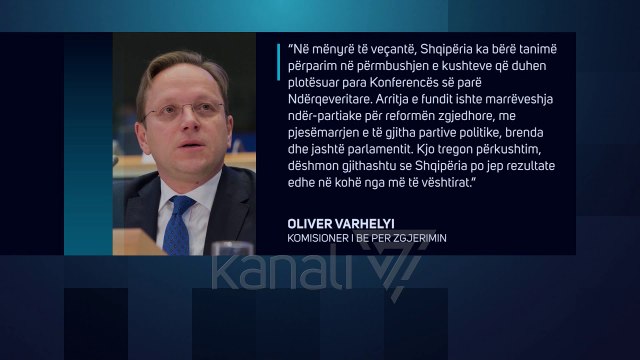 KOMISIONERI VARHELYI «SHQIPERIA KA BERE PROGRES ME REFORMAT» - News, Lajme - Kanali 7