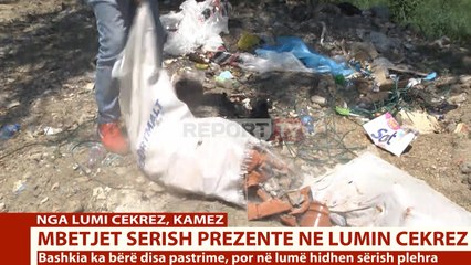 Report TV LIVE te lumi Çekrez, i 'pushtuar' nga mbeturinat e inertet