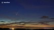 Spectacular view of comet Neowise and rare Noctilucent clouds above the skies in Yorkshire, UK