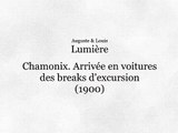 Chamonix, arrivée en voitures des breaks d’excursion  (Chamonix, llegada en auto de escapadas de excursión) [1900]