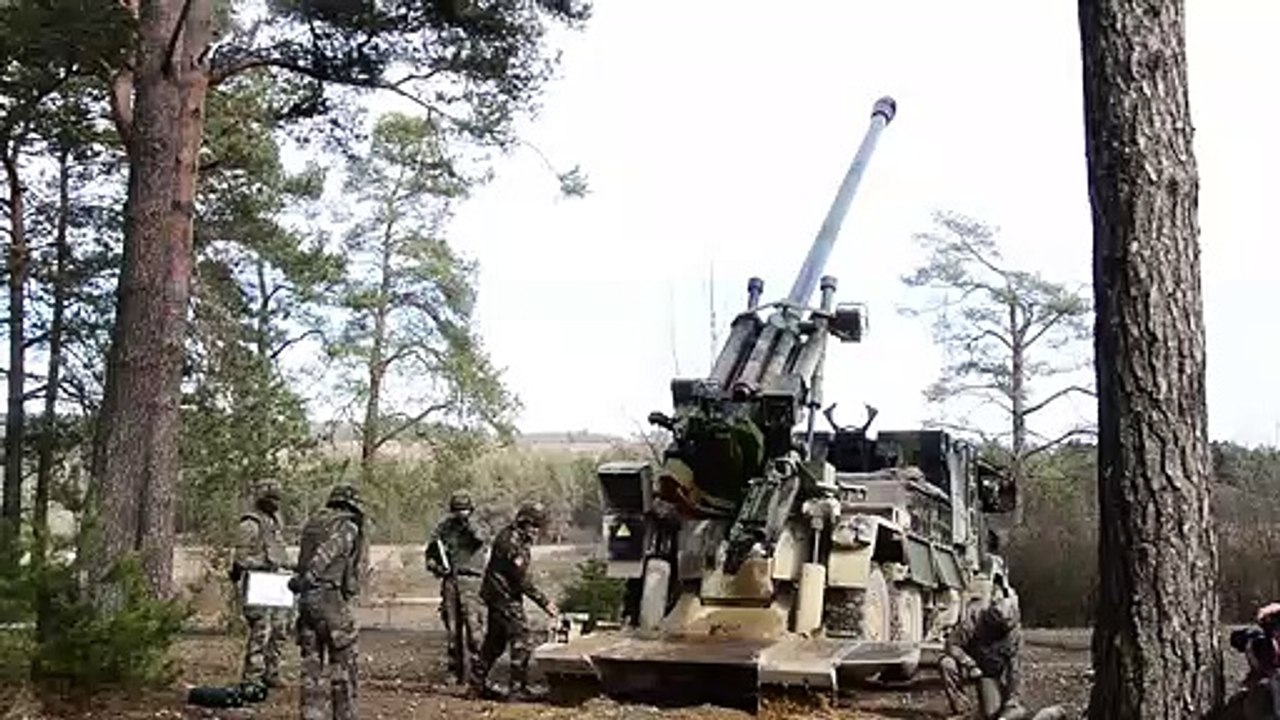 French Soldiers Fire a CAESAR 155MM • Self-Propelled Howitzer