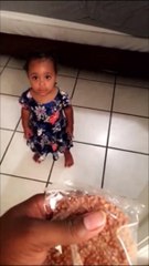 Curious Little Girl Hears Cookie Wrapper Crinkling And Comes To Look