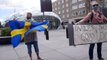 Small group demonstrates against Sweden's 'lax' coronavirus lockdown policy