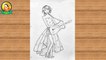 Pencil Drawing A Beautiful Girl With Guitar Easy | how to draw girl playing guitar pencil sketch