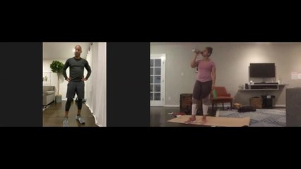 Woman Attends Workout Session With Trainer Via Video Call During Quarantine