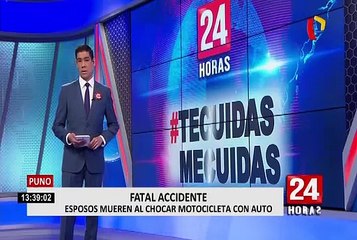 Puno: choque frontal entre un auto y una moto deja cuatro muertos