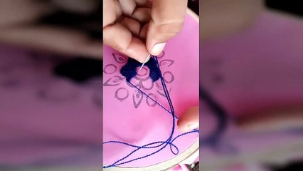 Exclusive  Hand Embroidery Pattern  /Cute Embroidery Flower  Tutorial  For Beginner.