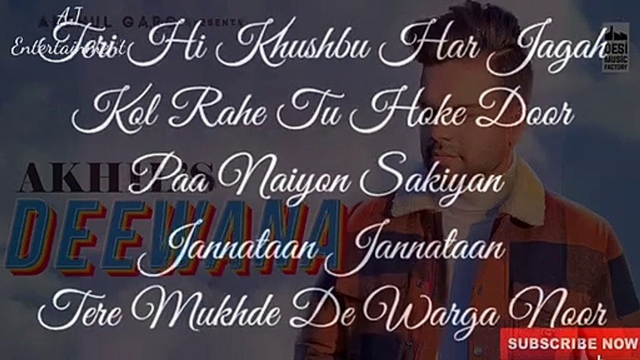 Deewana lyrics | akhil | pav dharia | latest punjabi song 2020